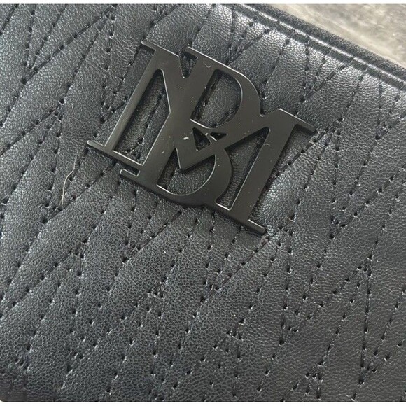 NWT Badgley Mischka Wallet With Phone Pocket Black Vegan Leather Wristlet Long - Picture 2 of 6